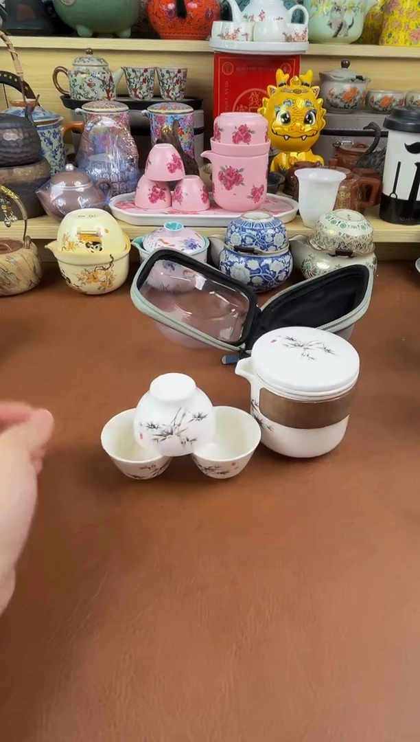 陶瓷茶具摆件旅行套组