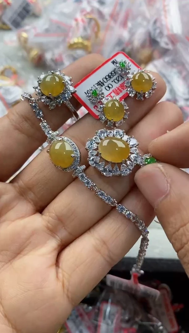 银S925镶嵌戒指翡翠11                7