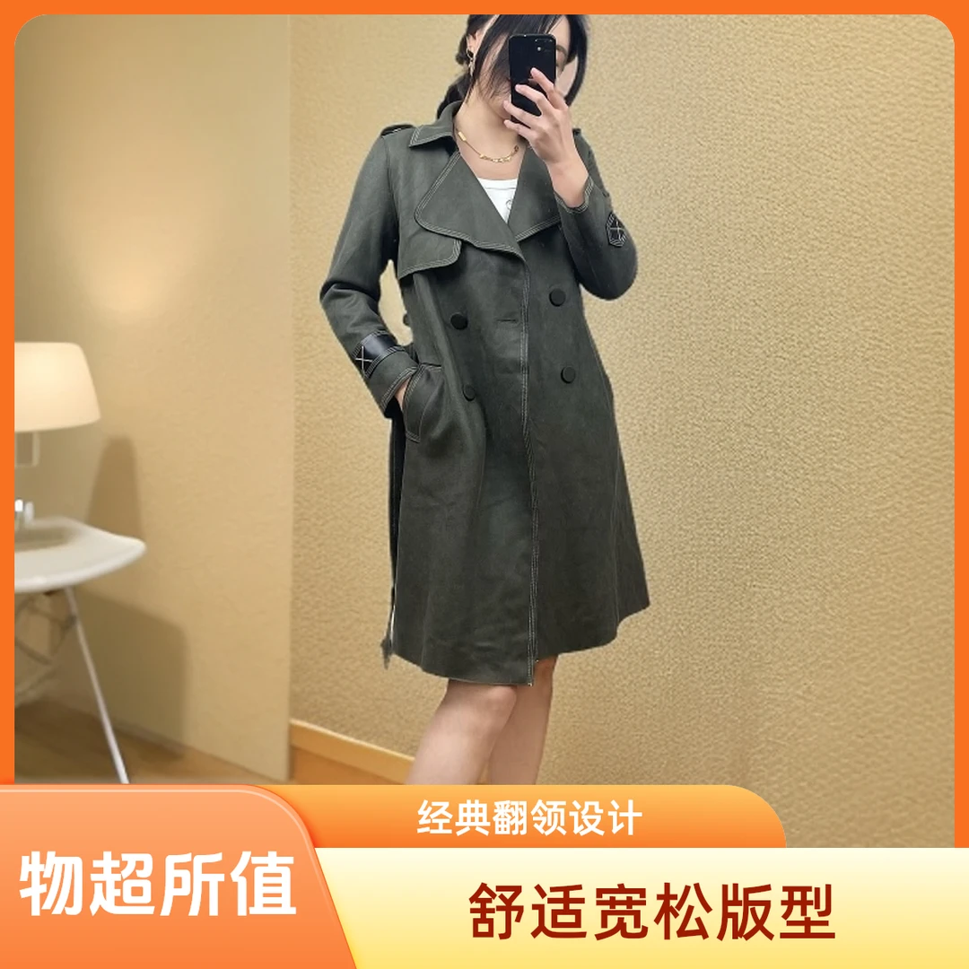 百搭时尚中长款女士春秋季风衣，直播间扣号下单大衣女秋冬高级感