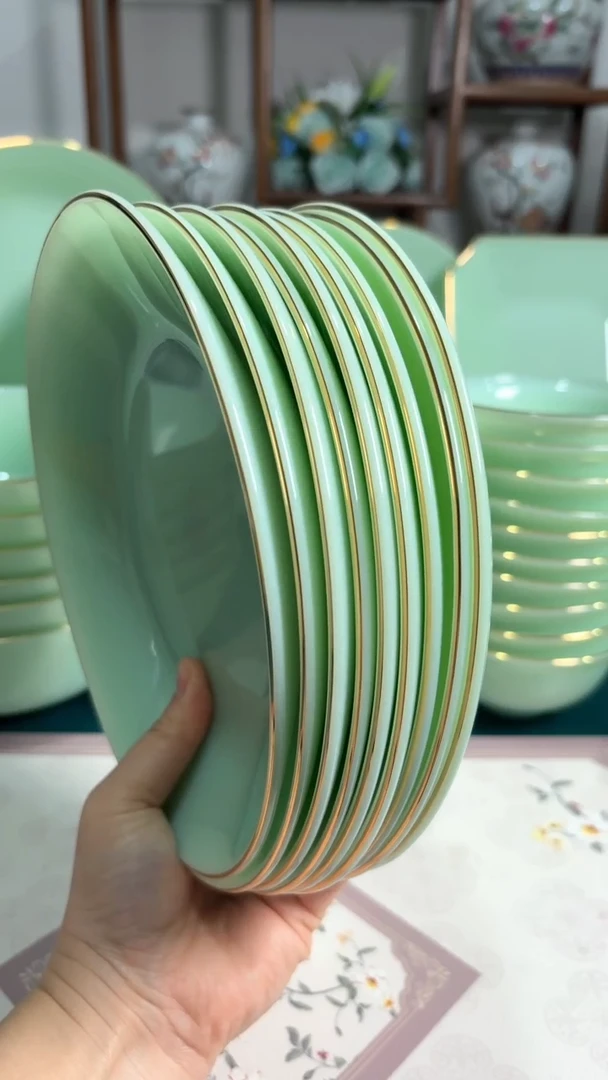 硬质细瓷 8英寸深盘10个  玉瓷【贝美】