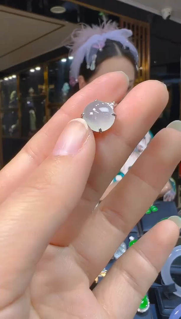 银S925镶嵌戒指翡翠042