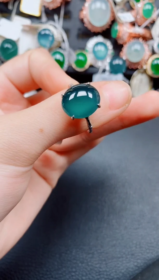 银S925镶嵌戒指翡翠翡翠