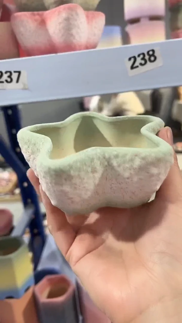 麦饭石粗陶多肉花盆9*5