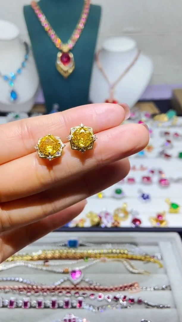 银S925镶嵌耳饰紫晶1