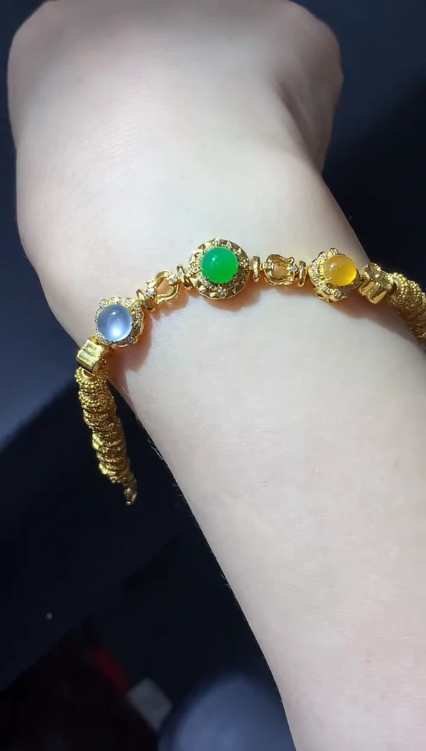 18K金镶嵌手链翡翠686-中国好珍宝