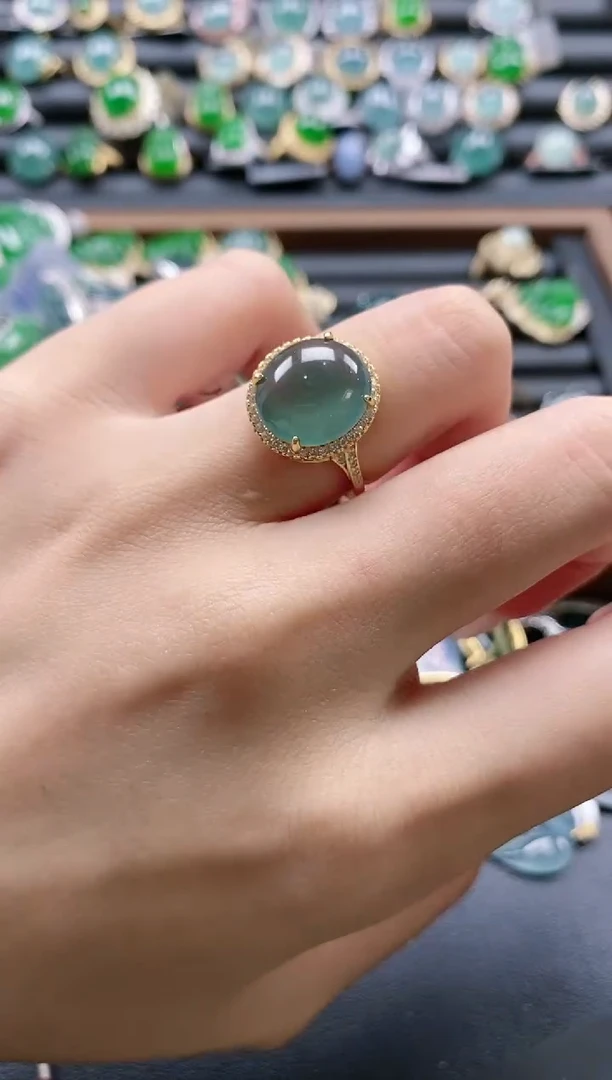 【闪购商品】翡翠戒指银S925镶嵌51511