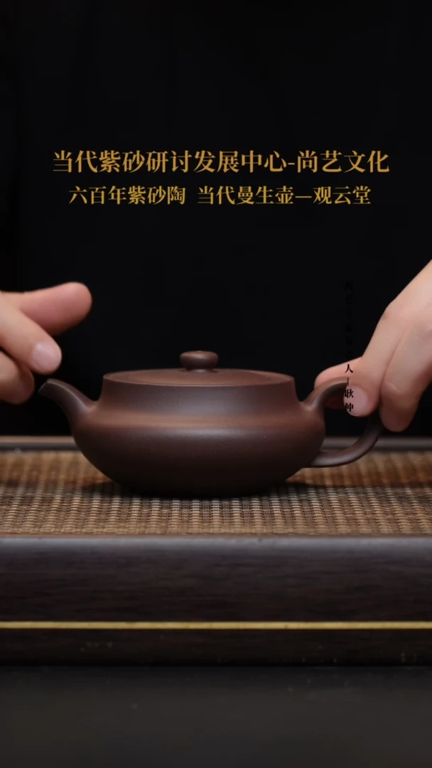 茶壶紫砂宜兴紫砂 紫砂壶 桑拍桑扁 老料天青220cc