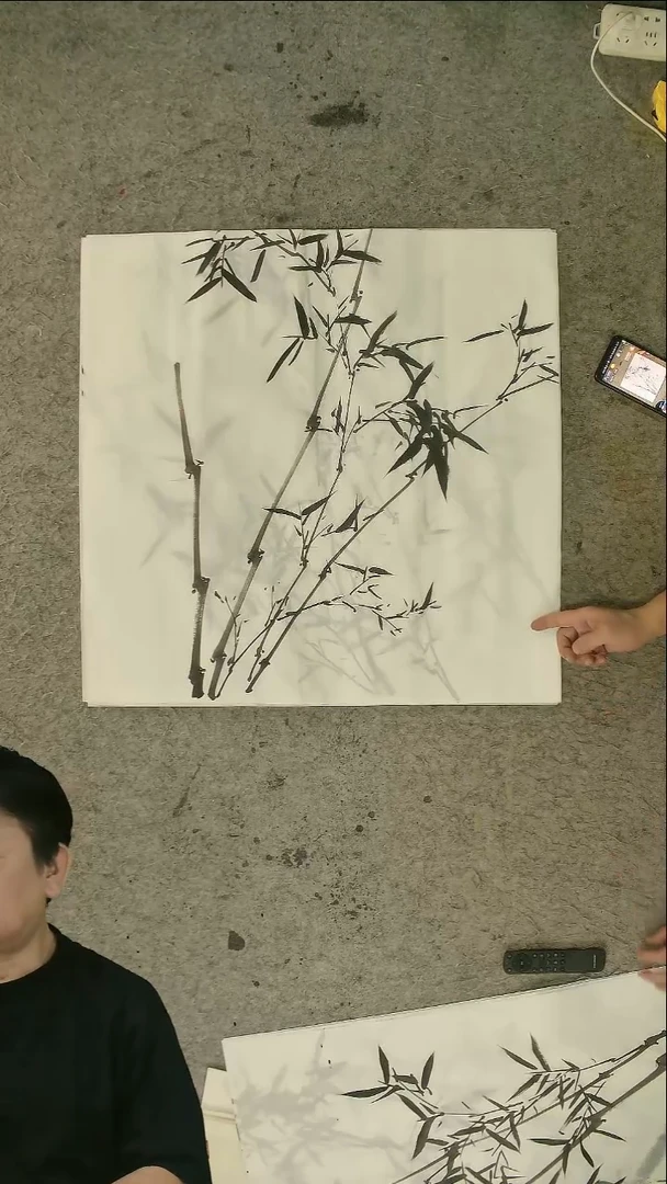 国画四尺斗方  墨竹   69*69cm