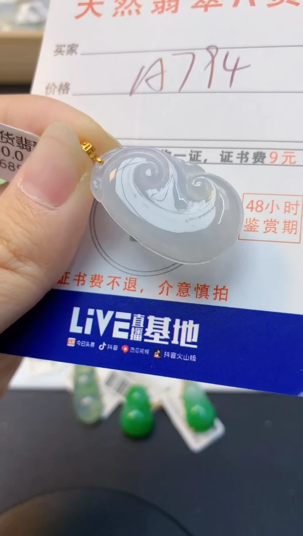 颈饰18K金镶嵌翡翠天然缅甸A货翡翠