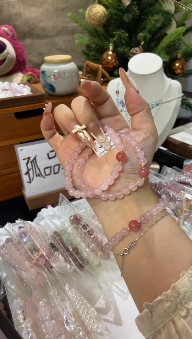 水晶手串未镶嵌孤品捡漏均匀瑕疵介意勿拍