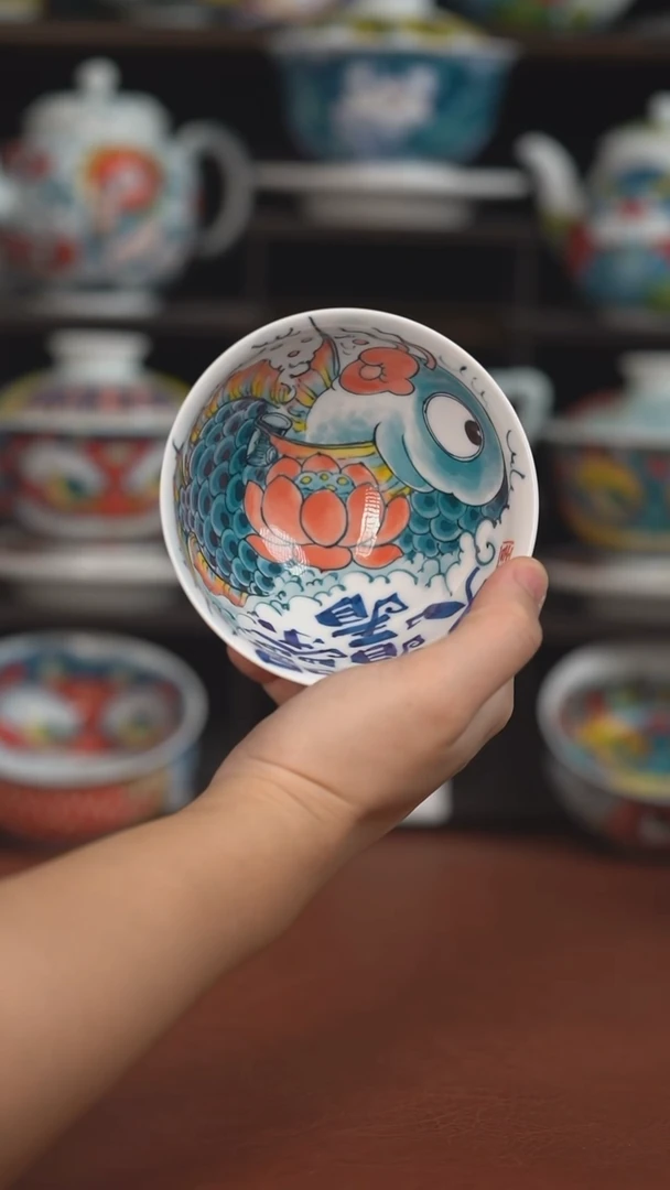 老师作品神仙鱼鸡心杯 （微瑕福利 ）