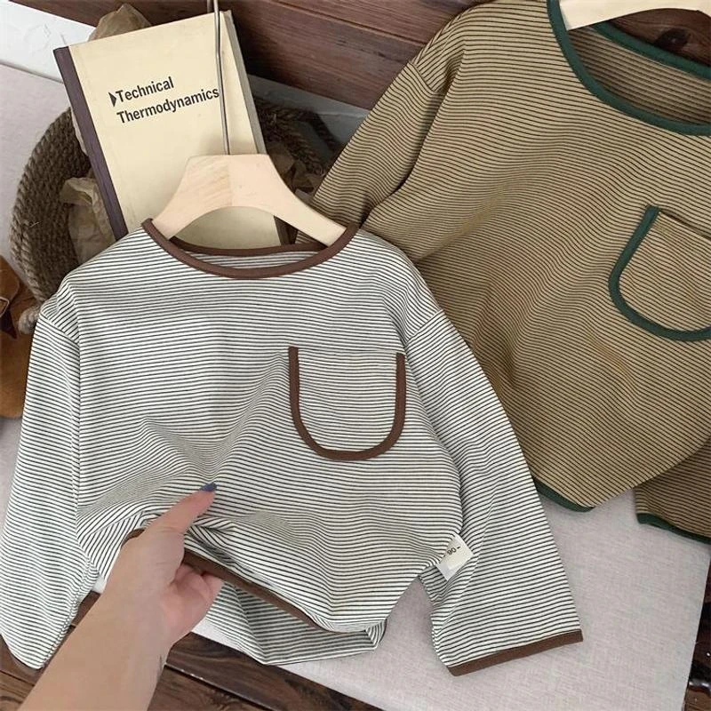 新款儿童长袖简约百搭圆领韩版潮流洋气好看