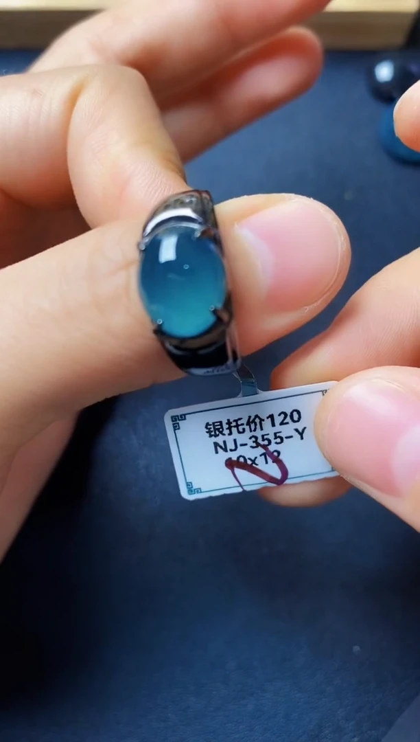 银S925镶嵌戒指翡翠2222222