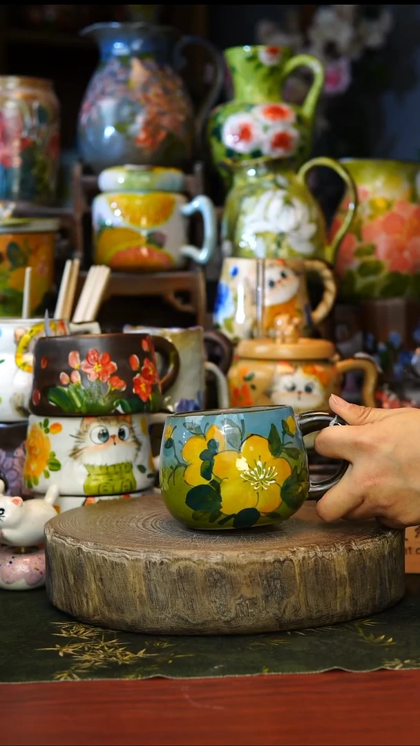 陶瓷67微瑕景德镇手工手绘釉下彩