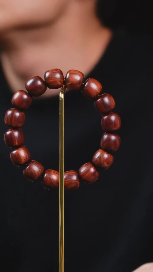 黄花梨/降香黄檀手串/手链SG031 海南红降13*14单圈 全品