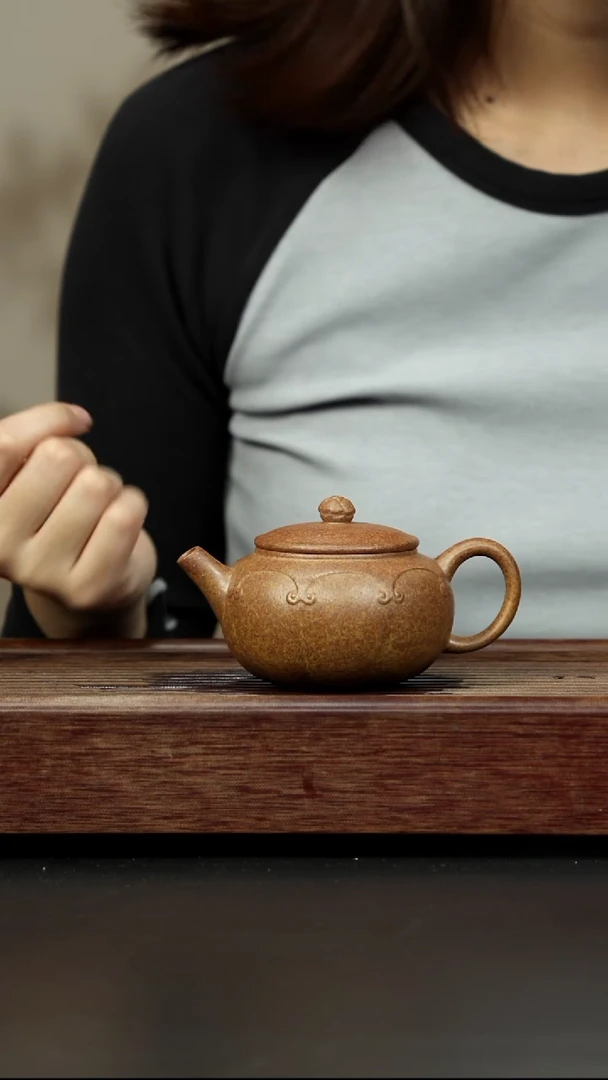 紫砂茶壶黄金段柴烧 灯笼
