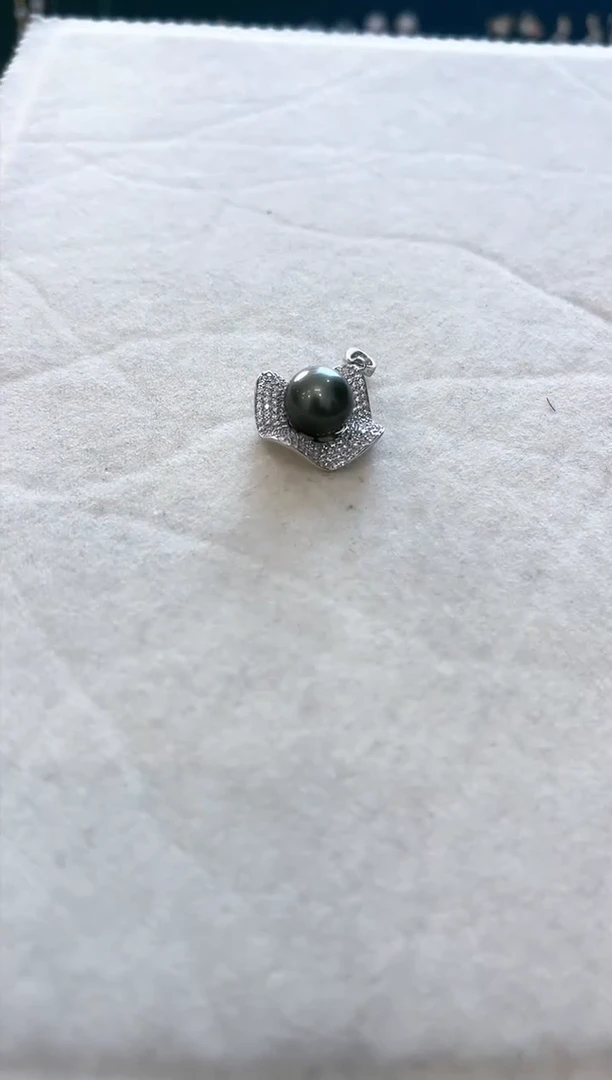 【闪购商品】海水珍珠吊坠(赠链)银S925镶嵌大溪地吊坠