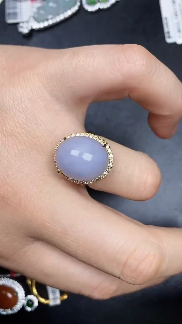 银S925镶嵌戒指翡翠3810