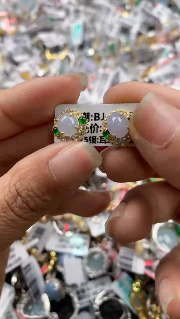银S925镶嵌戒指翡翠666    7
