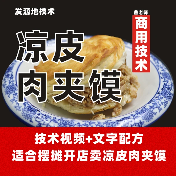 3商用陕西凉皮+肉夹馍技术（视频教程+文字配方）