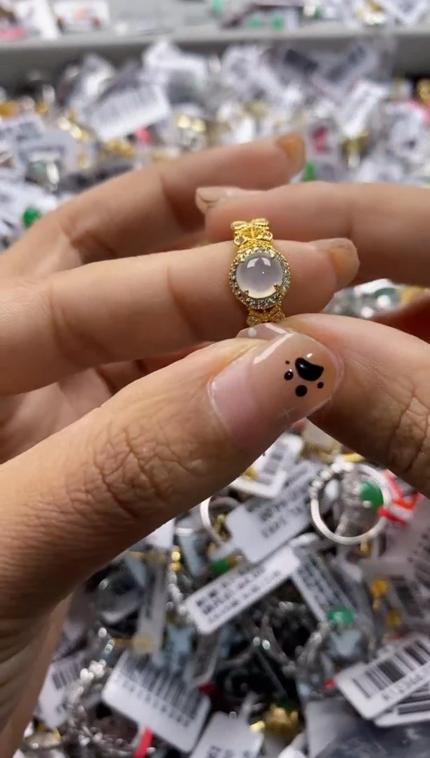 银S925镶嵌戒指翡翠8888  5