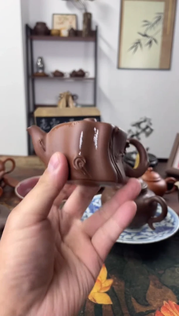 茶壶紫砂90年代老壶工糙但泥好拼紫你树桩11