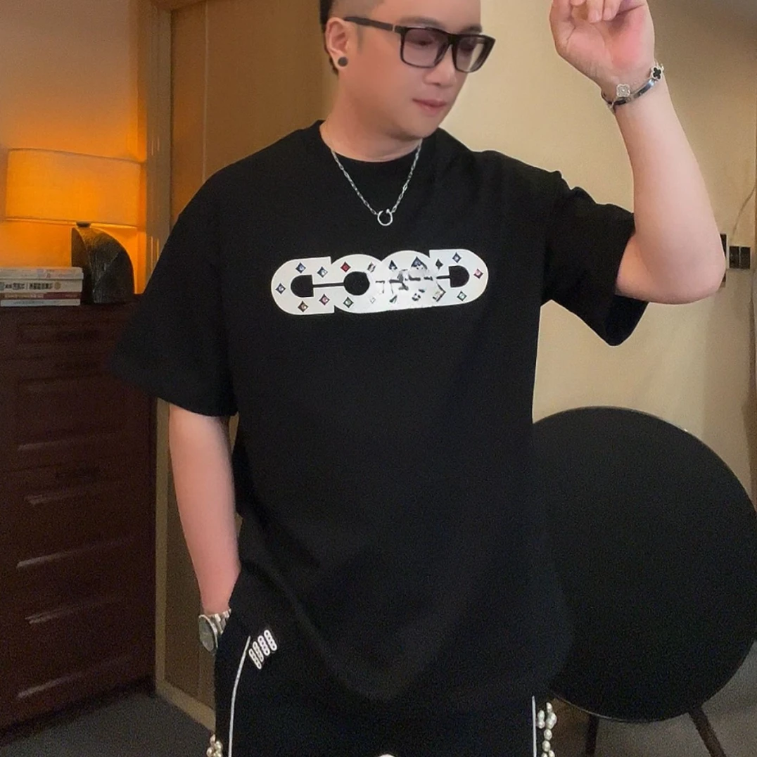 重磅纯棉【GD彩钻】短袖T恤，男女同款