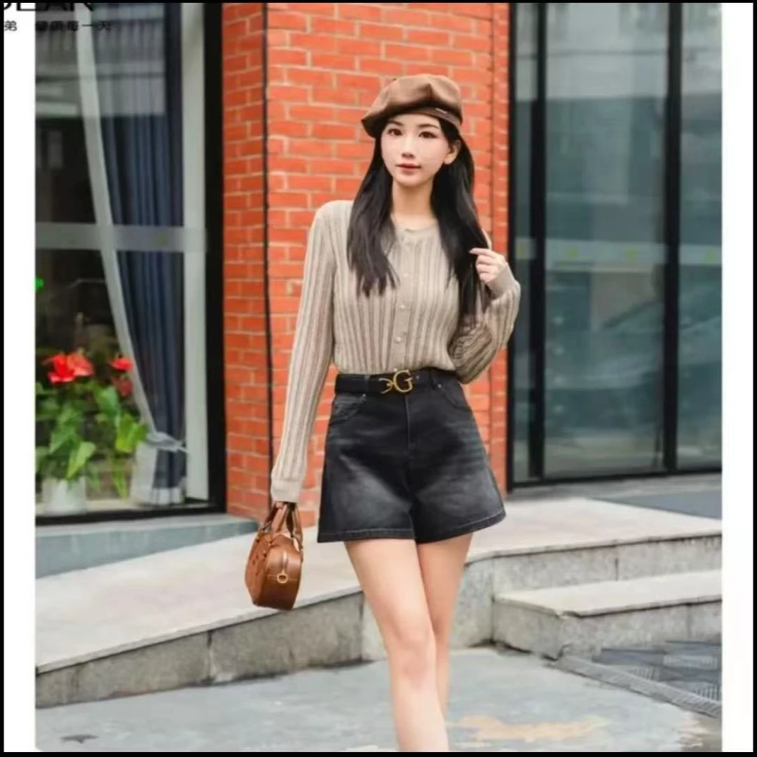 GIRDEAR/哥弟新款舒适通勤圆领透气简约百搭长袖针织开衫148015