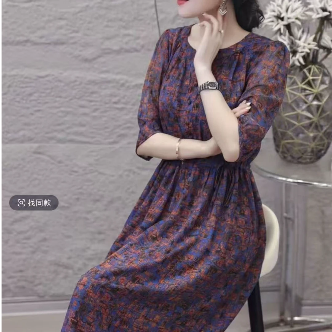 1254田玉裙妈妈装高妈妈装洋气显瘦气质女装连衣裙