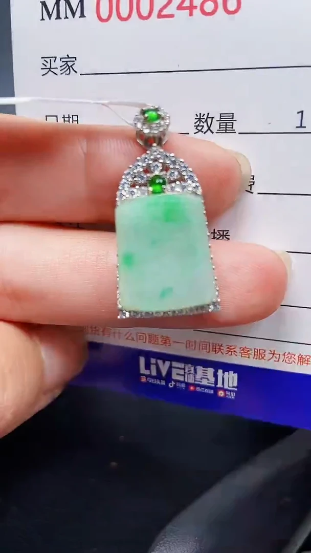 颈饰银S925镶嵌翡翠2486