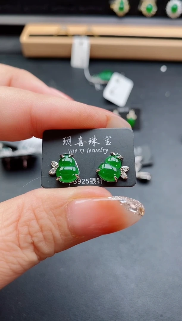 银S925镶嵌戒指翡翠1