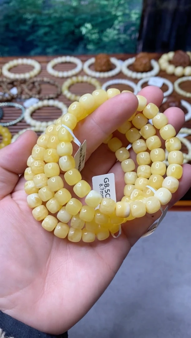 【闪购商品】蜜蜡手串未镶嵌8.7mm老型瑕疵多样性发其一