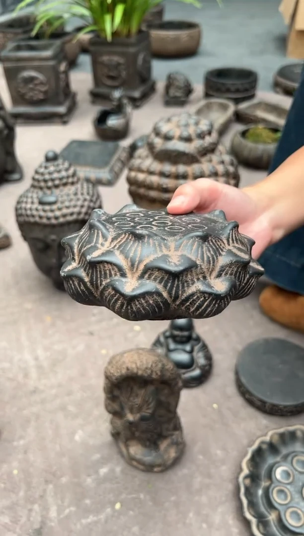 陶土【火山泥】莲蓬实心底座