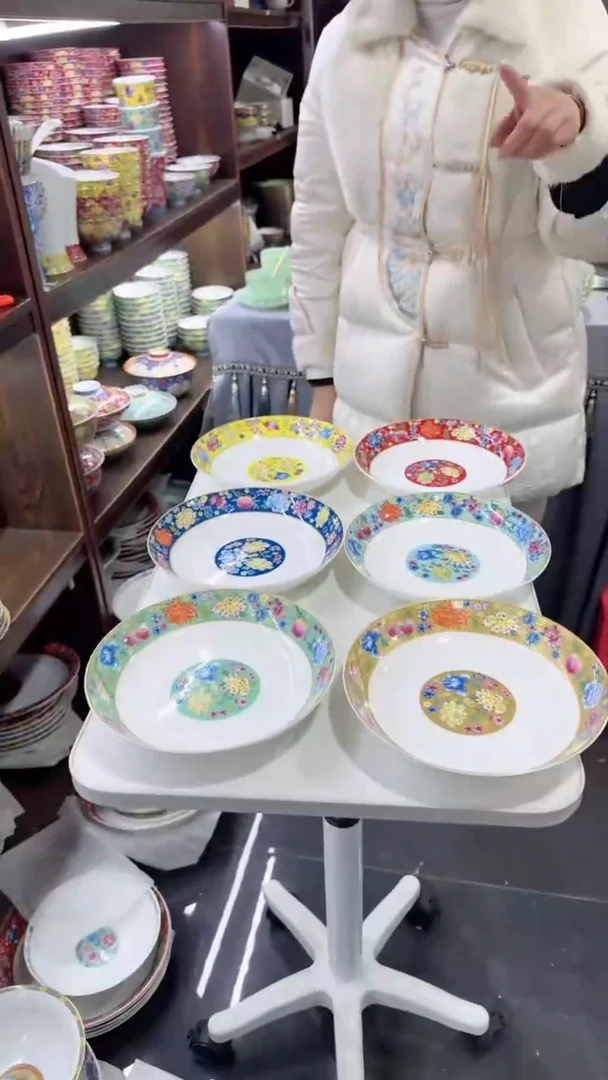 【闪购商品】瓷片 8英寸圆深盘6个景德镇陶瓷【秦坊】