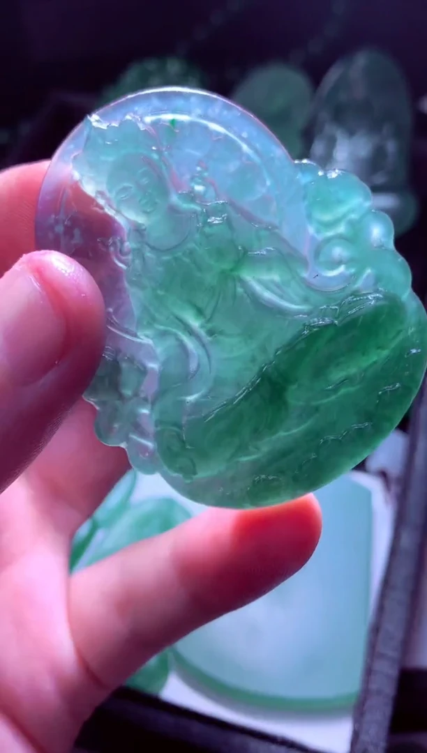 未镶嵌定制翡翠嘟****️天然缅甸翡翠A货毛货吊坠
