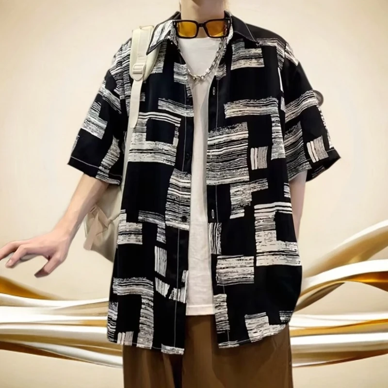 男生200-300斤上衣外套加肥加大码夏季短袖衬衫男士半袖衬衣微胖