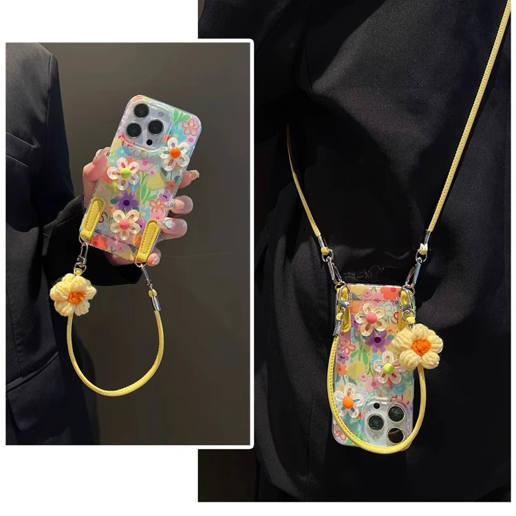 韩系花朵适用苹果17promax手机壳16pro新款OPPOvivo华为小米荣耀