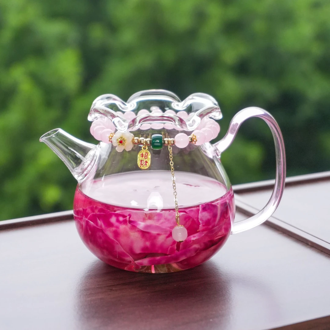 瓷造 铃兰花口公道杯350ML耐高温女士泡茶壶煮茶带滤网