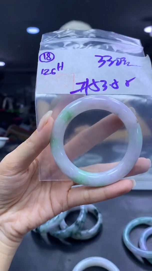 未镶嵌定制翡翠18手镯53.5纹+330元+拍一发一