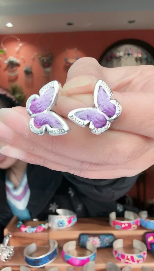 织绣手工苗绣刺绣耳钉52