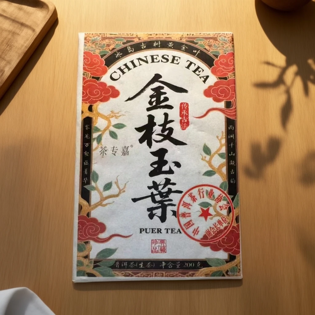 【敦煌甄选】2013年冰岛古树金枝玉叶 普洱生茶砖200克