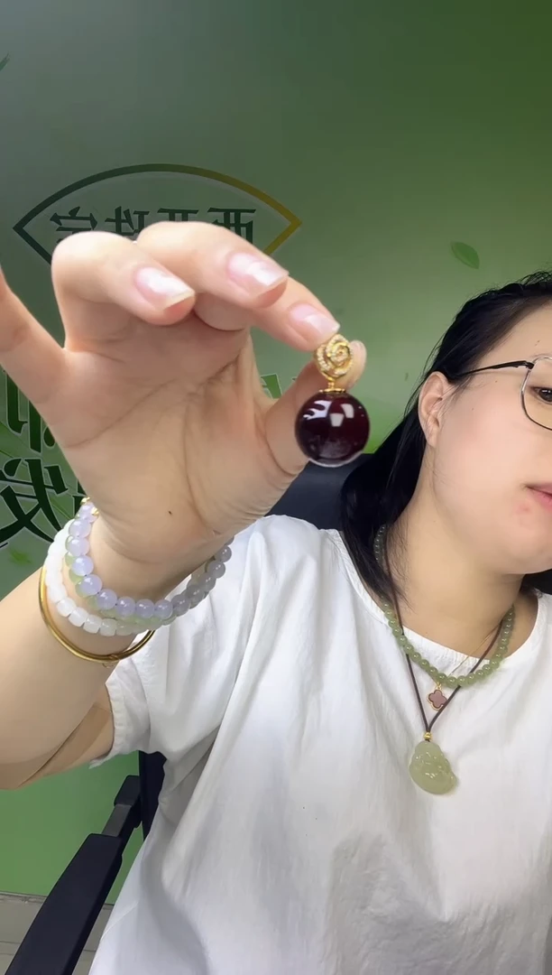 琥珀吊坠(不含链)银S925镶嵌XR20琥珀单珠吊坠