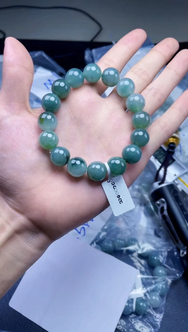 未镶嵌定制翡翠珠串13+