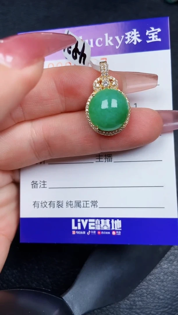 翡翠银S925镶嵌颈饰8797