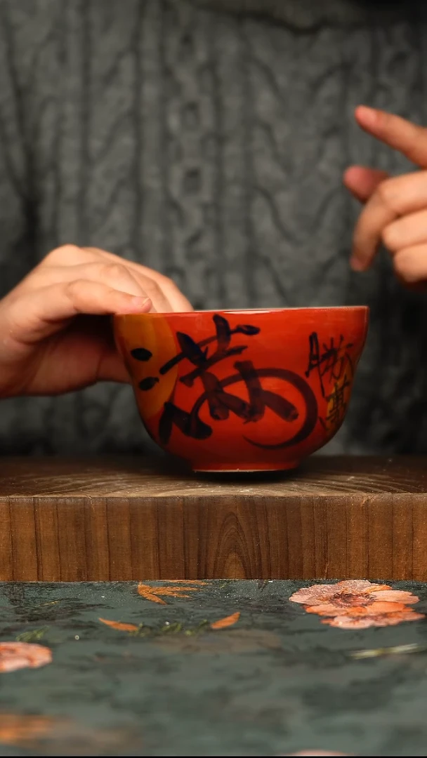 杯釉下彩手工手绘同款陶器