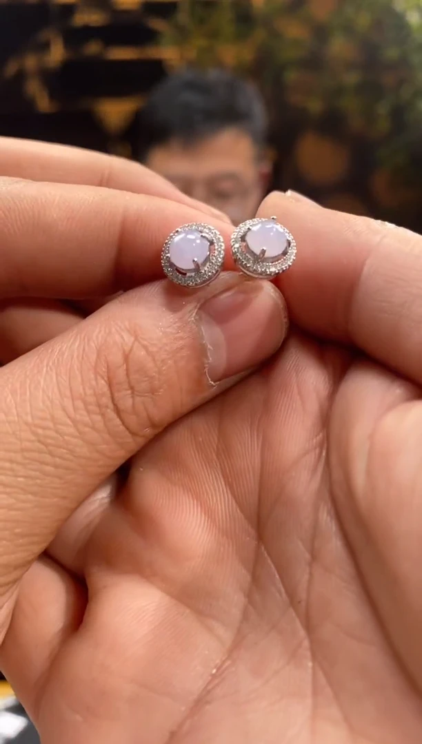 【闪购商品】翡翠耳饰银S925镶嵌011903-天然翡翠a货耳饰