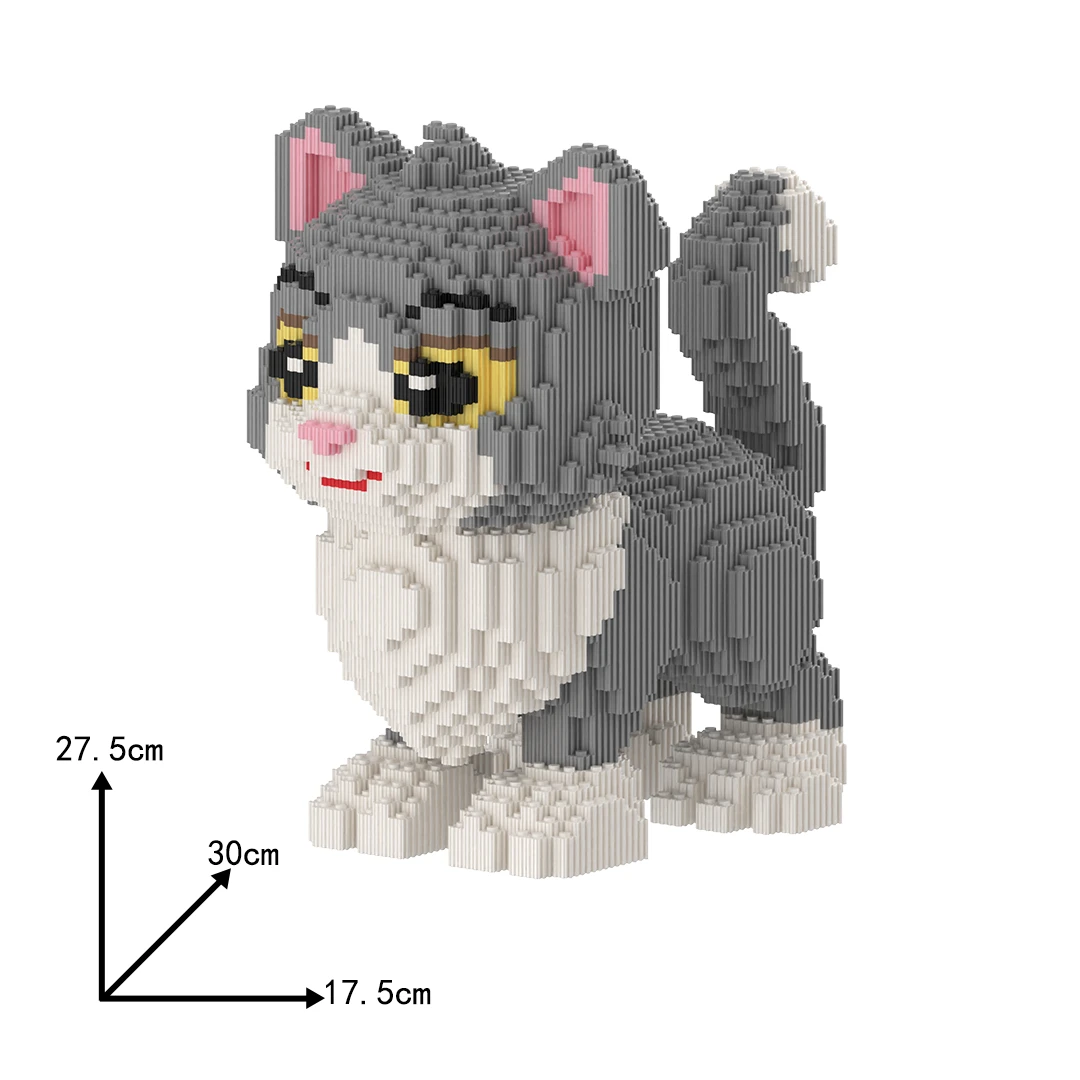 8MM串联大颗粒可爱猫家居摆件男孩女孩礼物（无纸质图纸，介意慎拍）