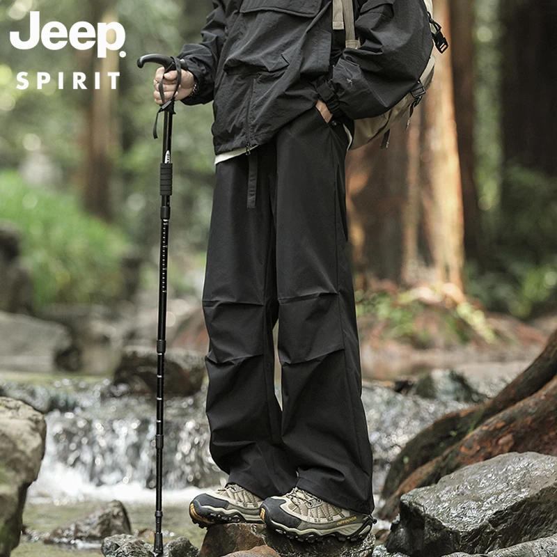 JEEP SPIRIT 吉普时尚 冲锋裤男女同款夏秋季山系户外冰丝休闲裤