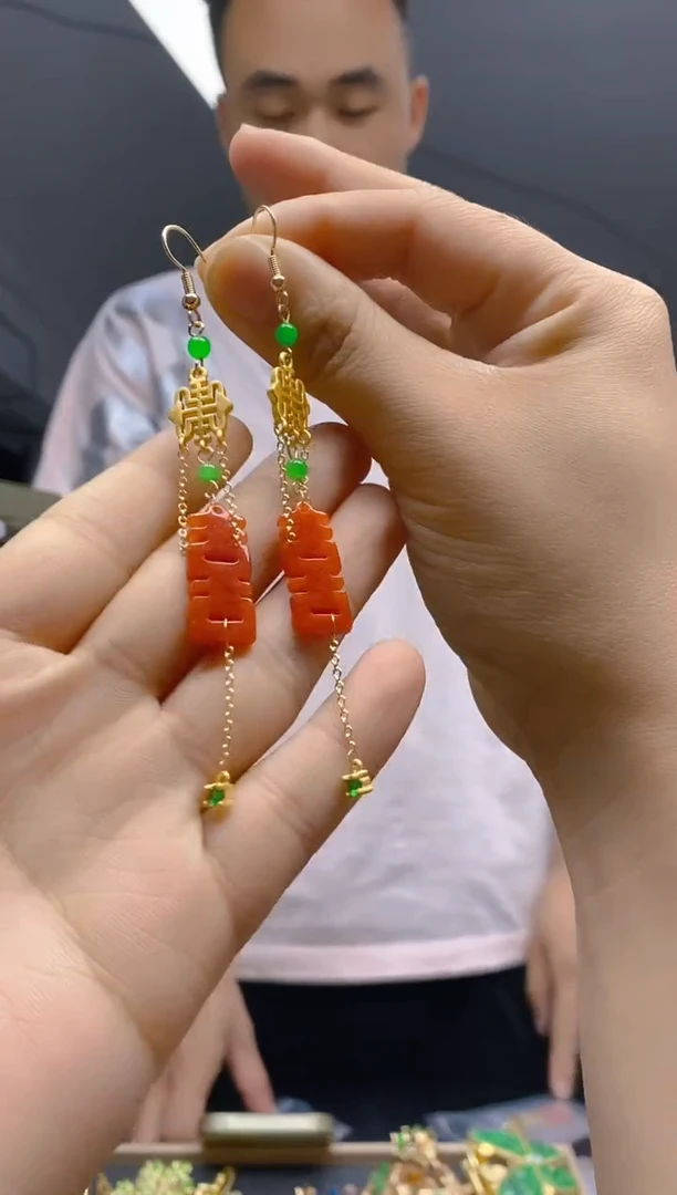 【闪购商品】翡翠耳饰合金88翡翠耳钩