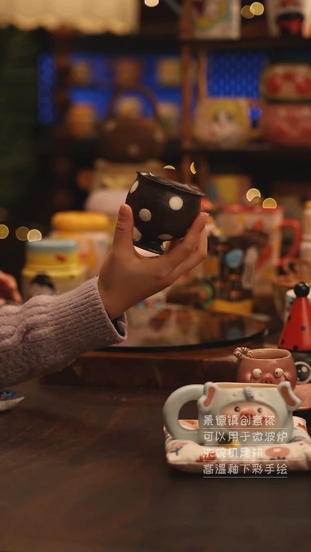 陶瓷景德镇可爱陶瓷釉下彩绘设计师款